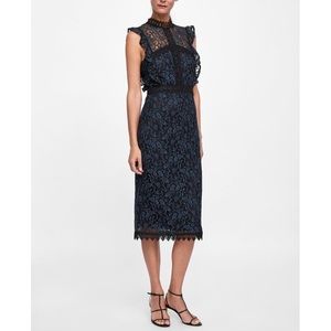 Zara Black/Green Lace Dress